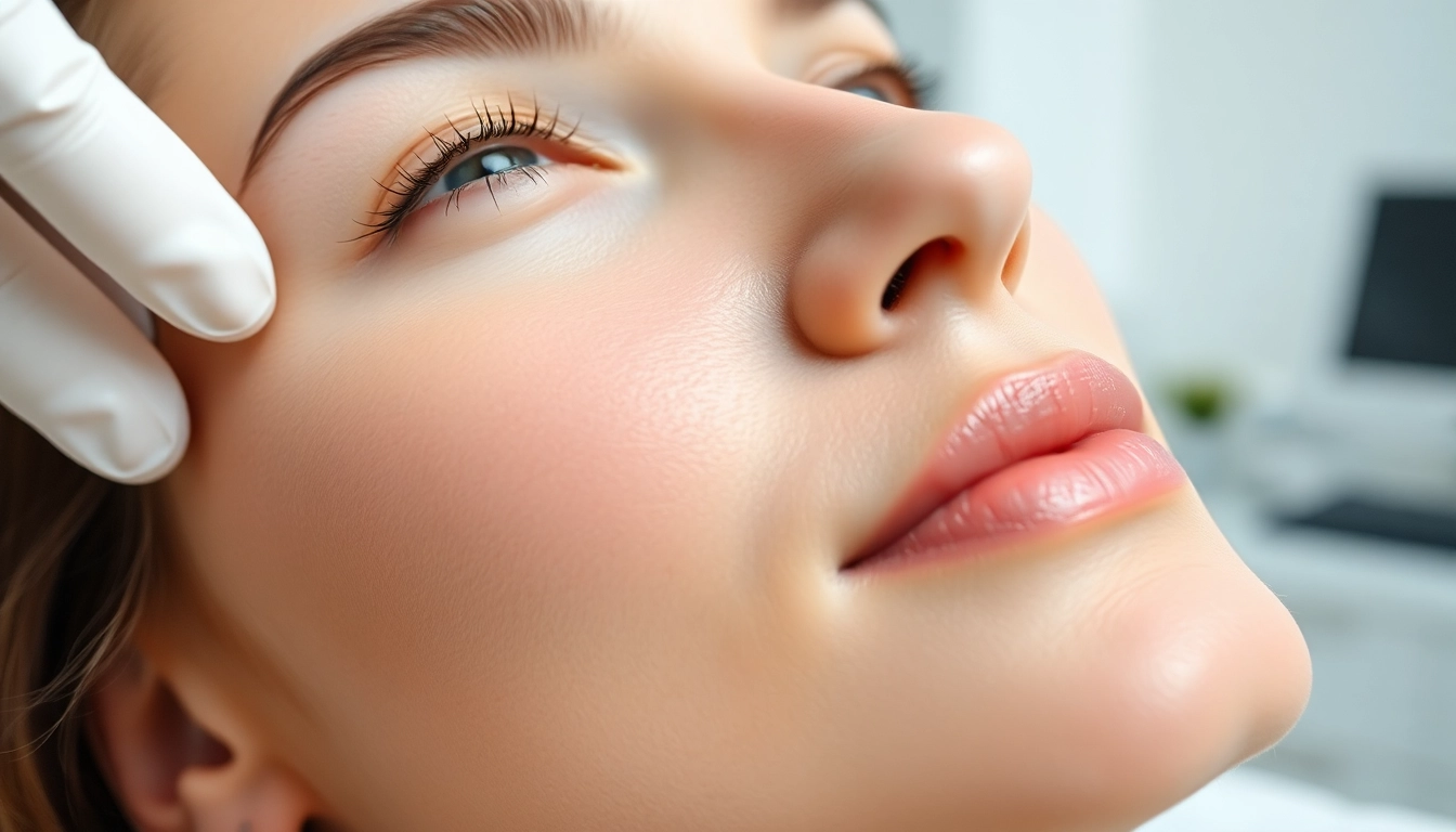 Patient receiving a belebende Behandlung for wrinkle reduction, showcasing smooth skin and satisfaction.