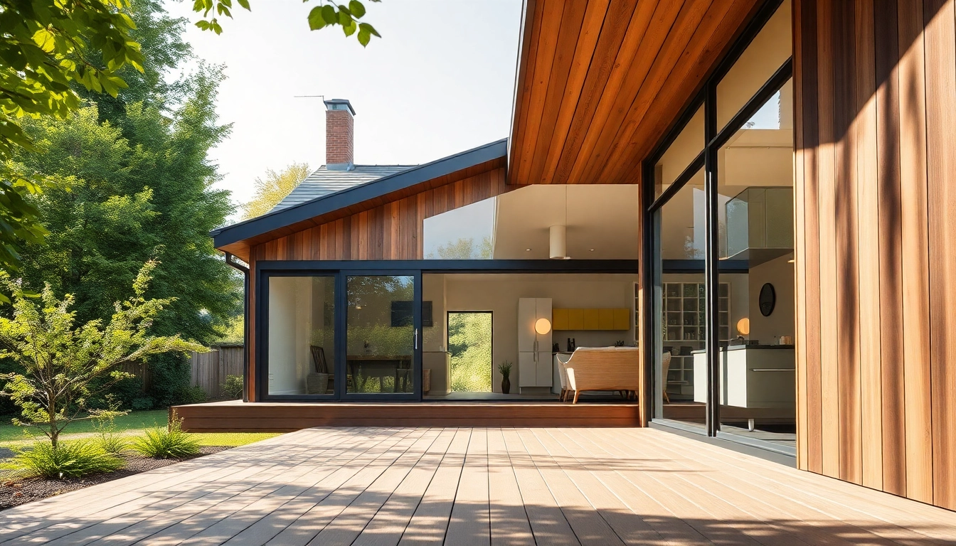 Innovative residential extensions showcasing a modern house design with spacious glass elements.