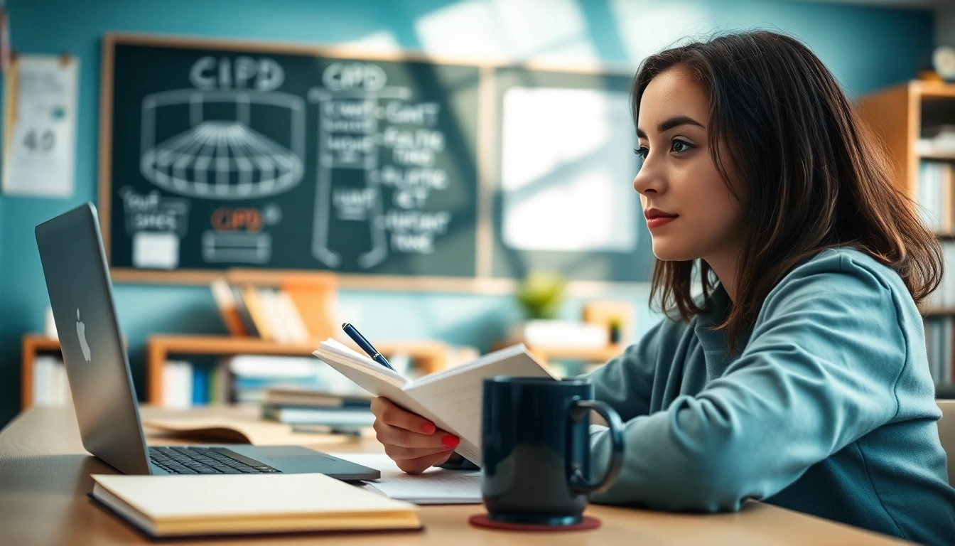CIPD assignment help services showcased through a focused student studying with dedication.