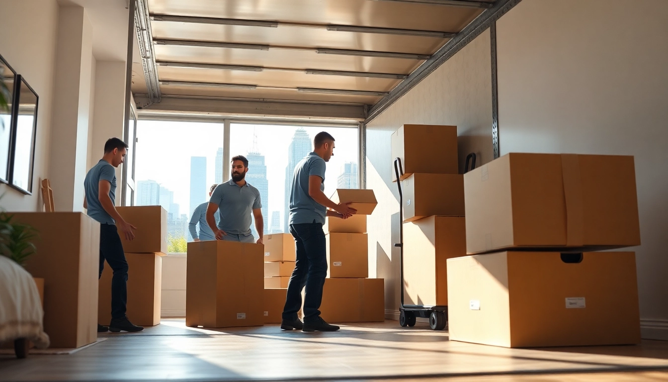 Experienced movers from a leading moving company NYC safely packing belongings into a truck.