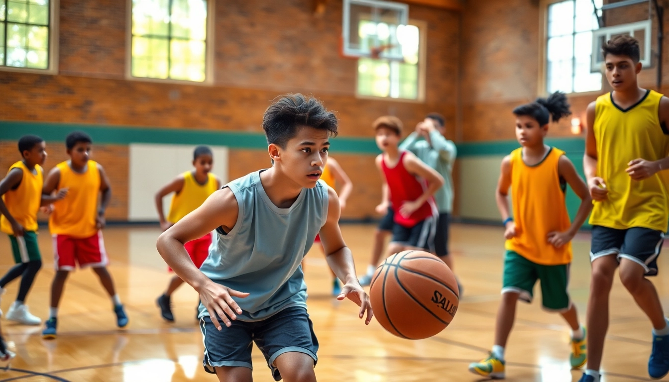 Engaged youth in basketball training programs near me aiming to enhance their skills on the court.