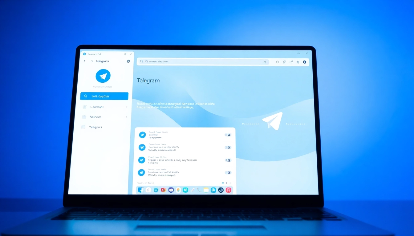 View the Telegram interface on a laptop, showcasing the telegram电脑下载 experience in a modern setup.
