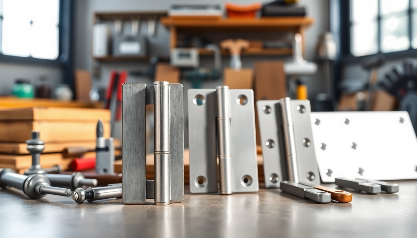 Door Hinges Manufacturer showcasing high-quality stainless steel hinges in a professional setting.