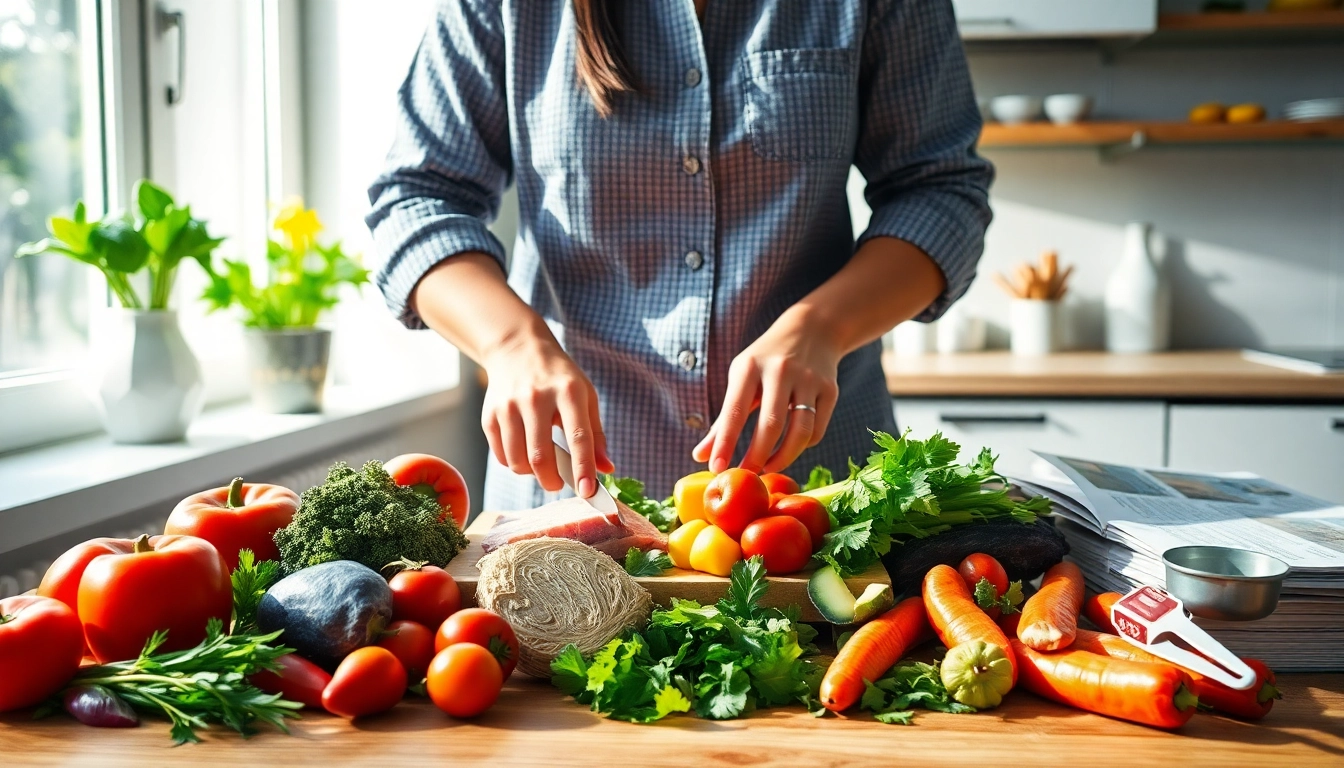 Creating a simple diet to lose weight with fresh ingredients and healthy meal prep.