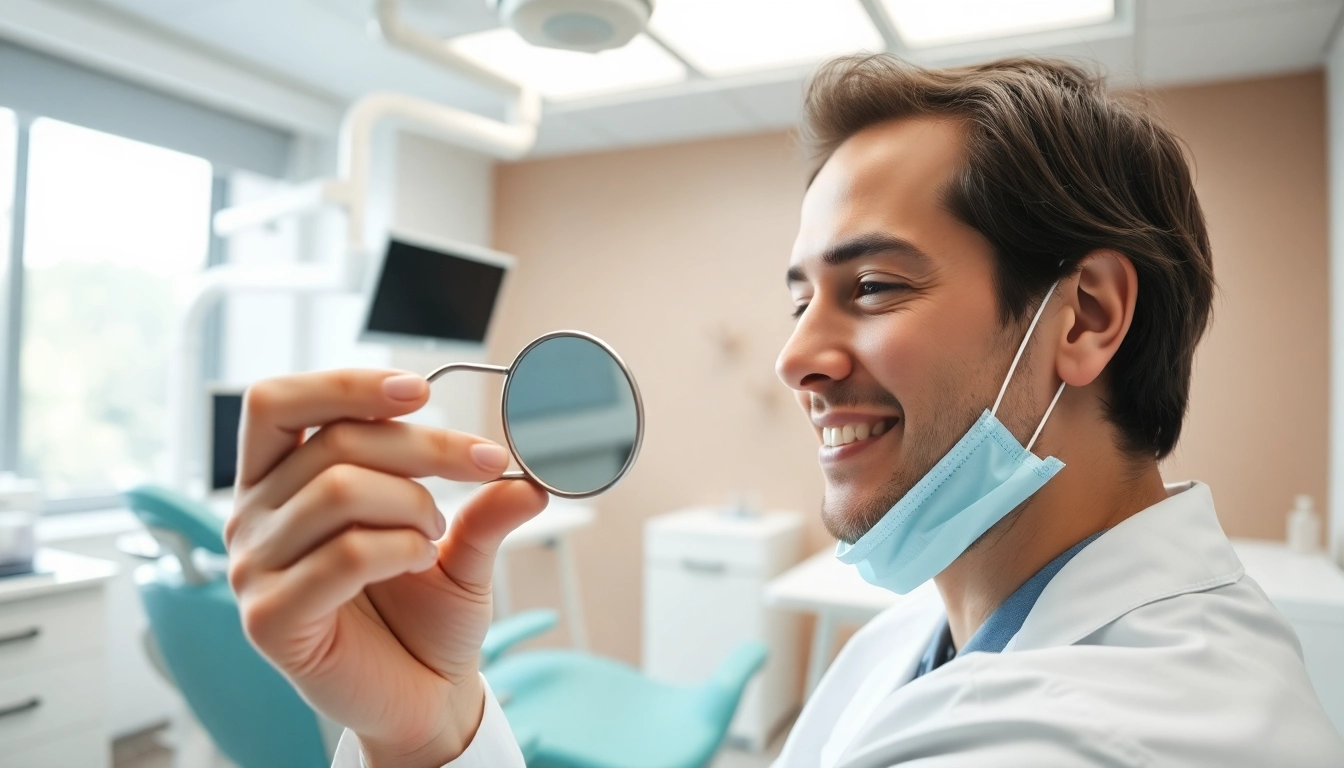 Dental crowns showcased by a professional dentist during examination
