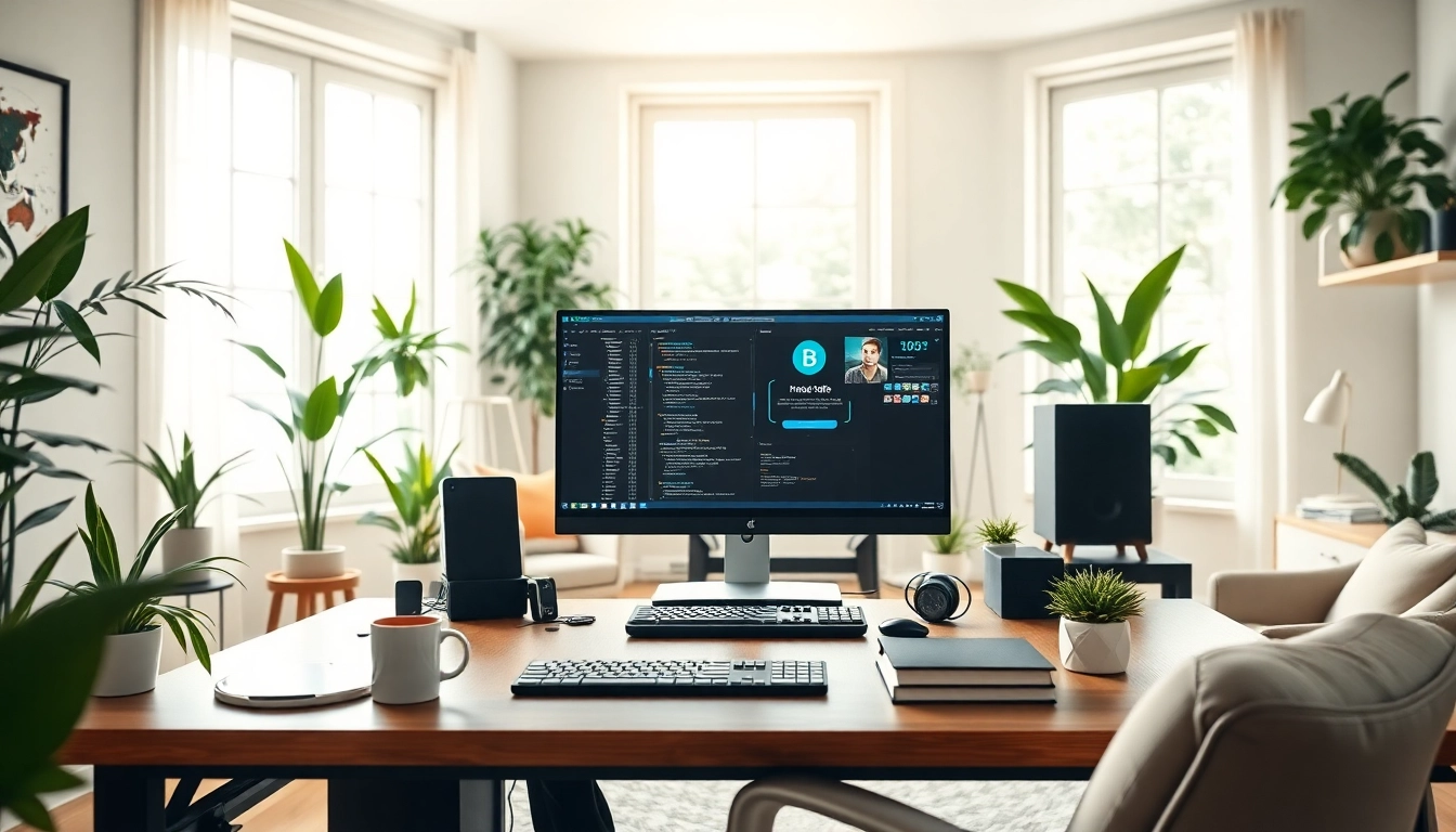 Enhance your residential IT support with a professional home office setup featuring advanced tech tools.