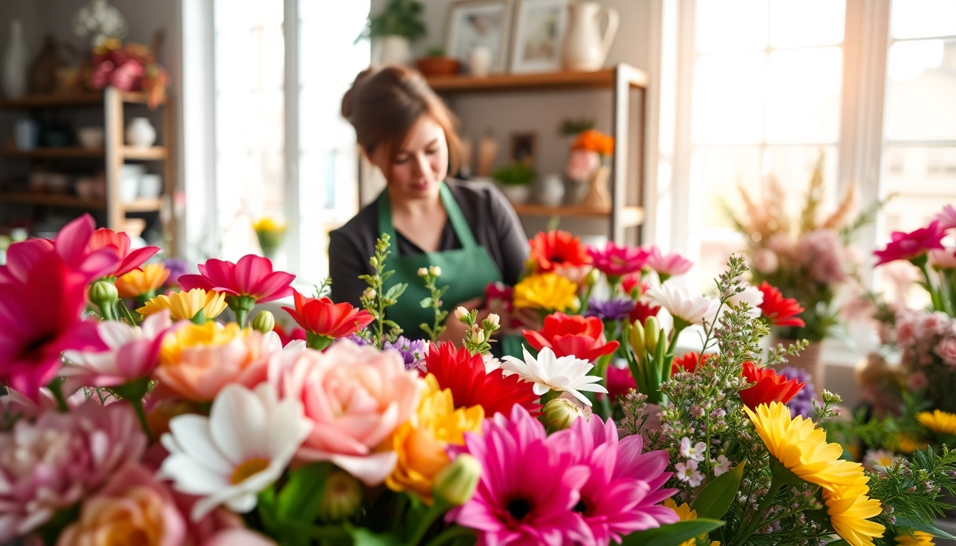 Visually stunning display by Florist Wollert showcasing vibrant flowers crafted into a beautiful bouquet.