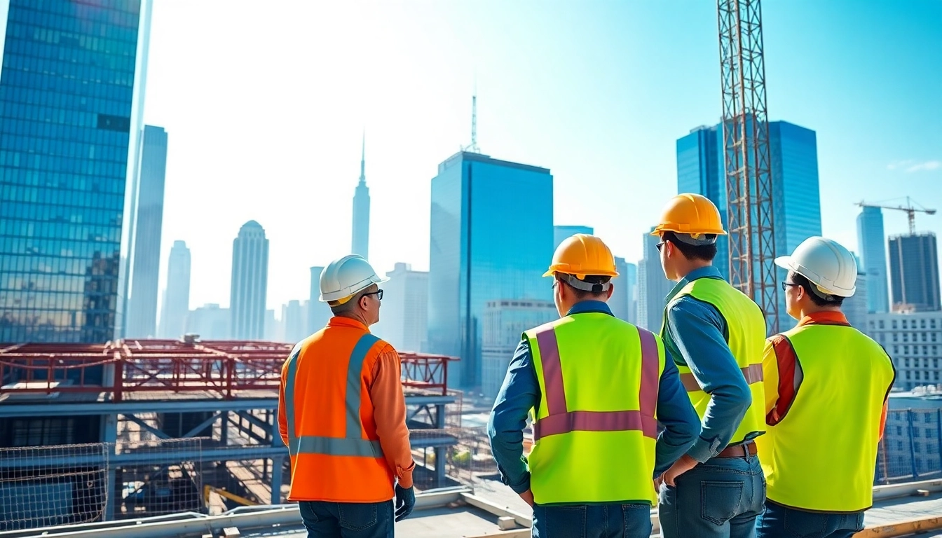 Showcasing a New York City Commercial General Contractor managing a construction project amidst the skyline.