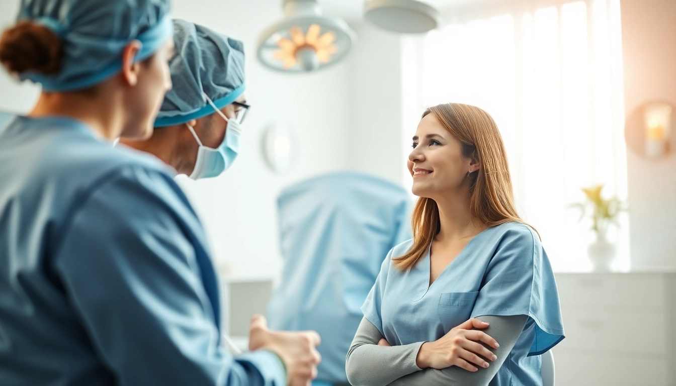 Bauchdeckenstraffung Braunschweig: Surgery consultation with professional surgeon in a modern clinic.