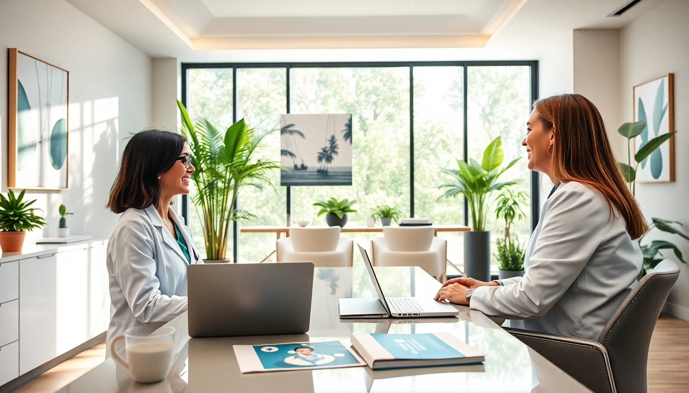 Parker medical las vegas consultation showcasing a professional doctor and patient interaction in a modern office setting.