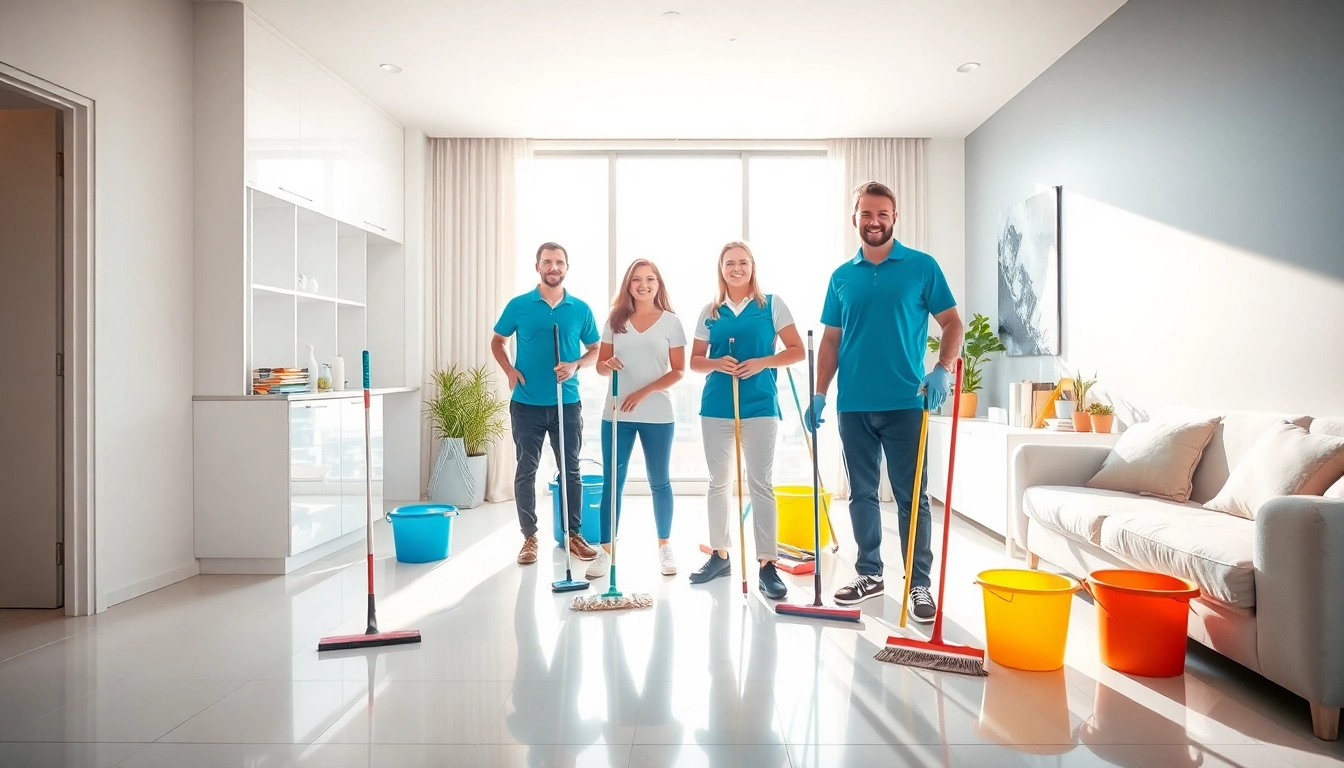 Bond cleaning Brisbane team meticulously cleaning a bright apartment, demonstrating professionalism and efficiency.