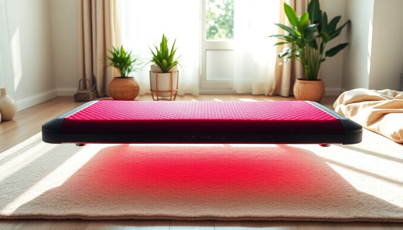 Using a red light therapy mat in a calming home environment for relaxation and wellness.