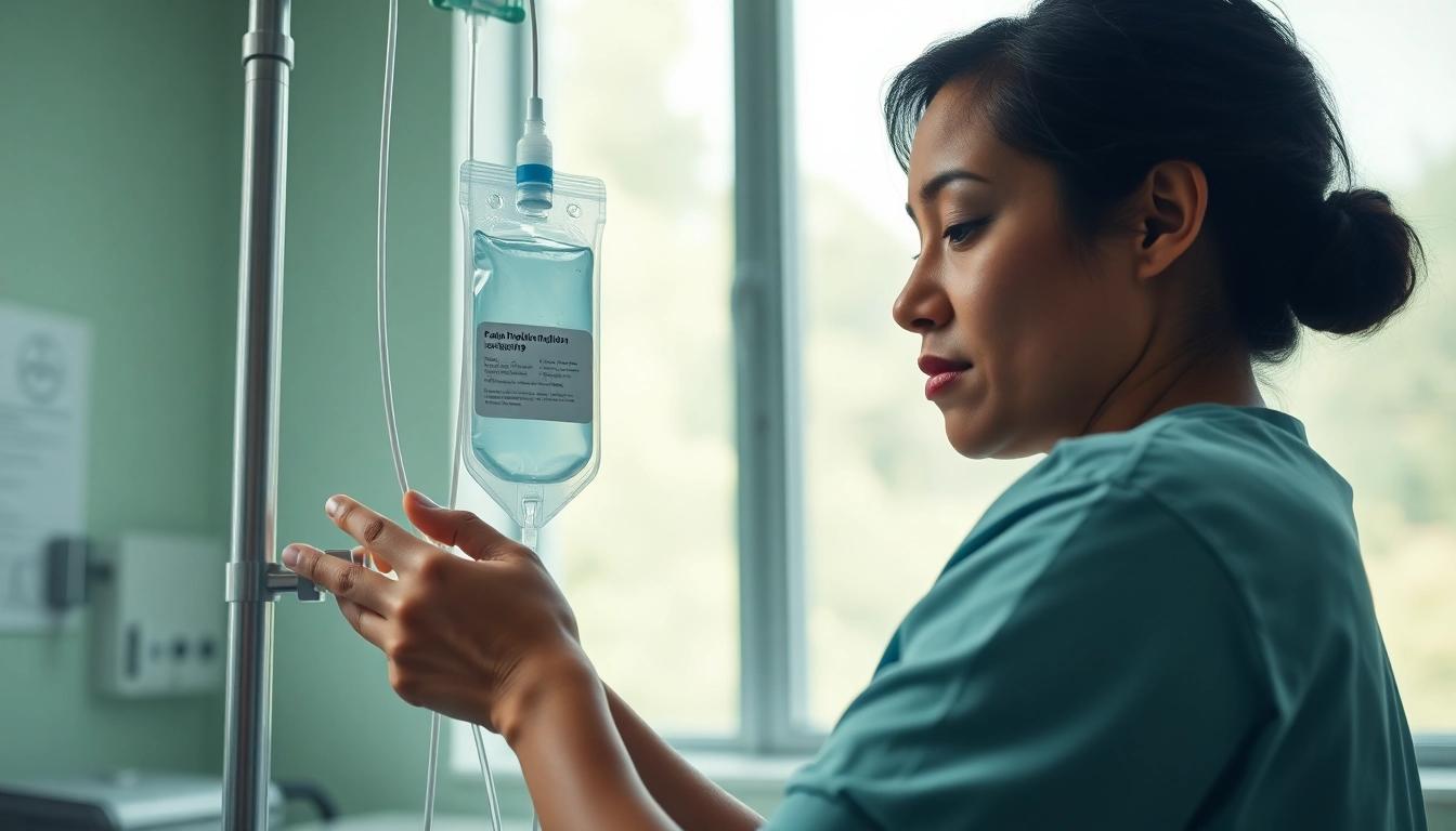 Administering iv infusion therapy near me in a professional and comforting medical setting.